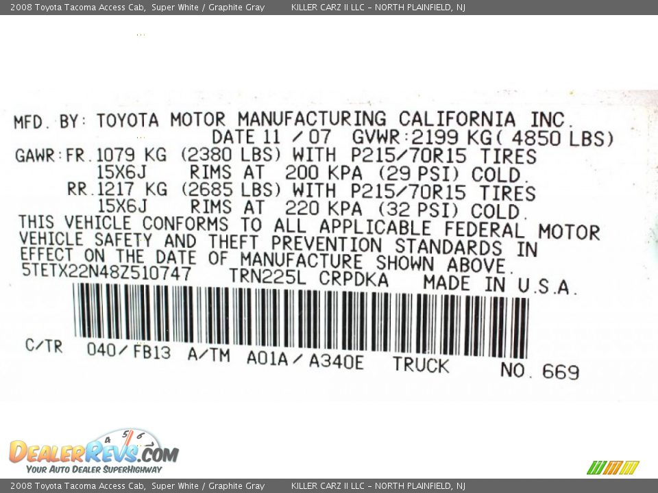 2008 Toyota Tacoma Access Cab Super White / Graphite Gray Photo #23