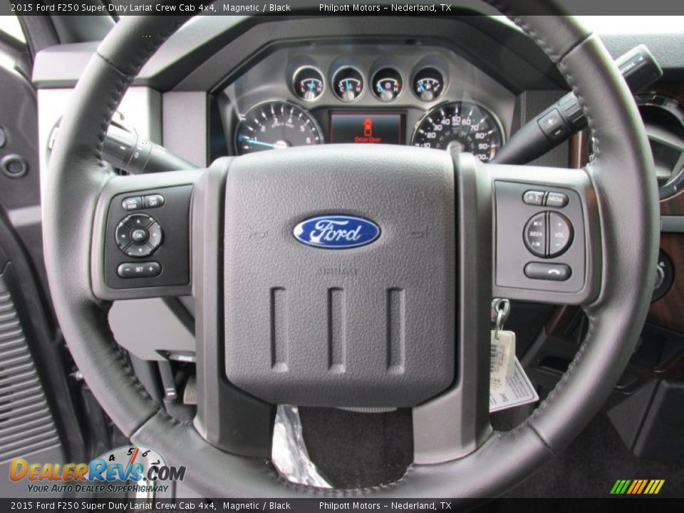 2015 Ford F250 Super Duty Lariat Crew Cab 4x4 Magnetic / Black Photo #34