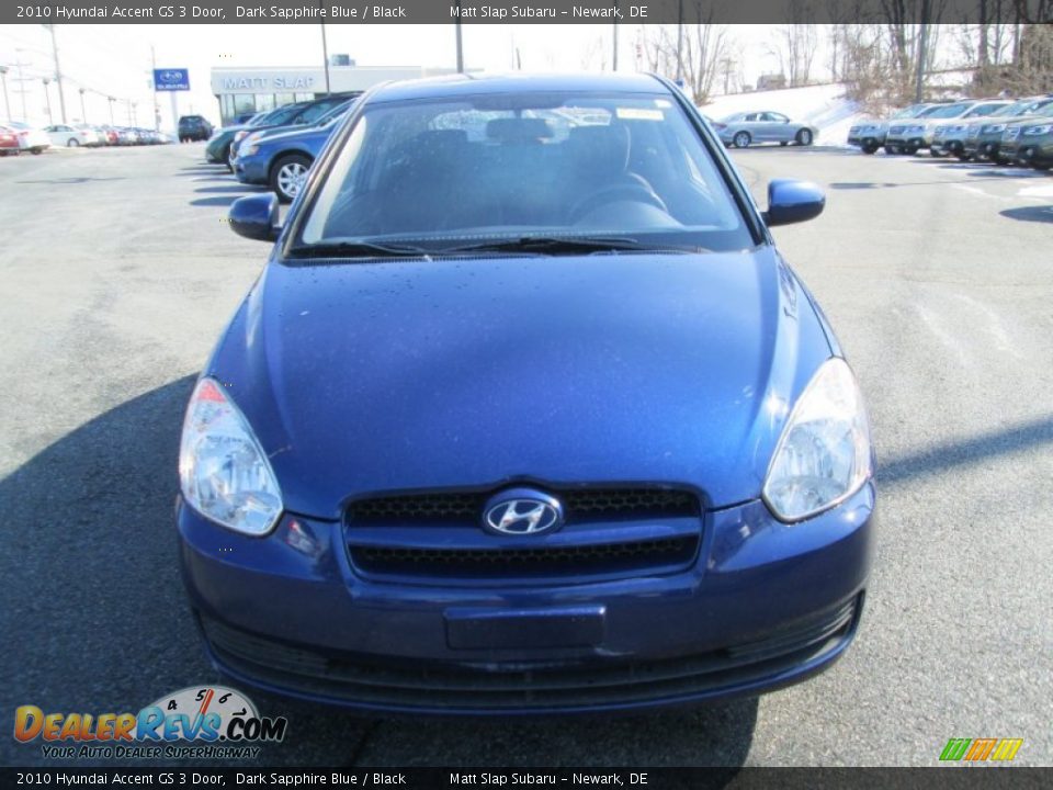 2010 Hyundai Accent GS 3 Door Dark Sapphire Blue / Black Photo #3