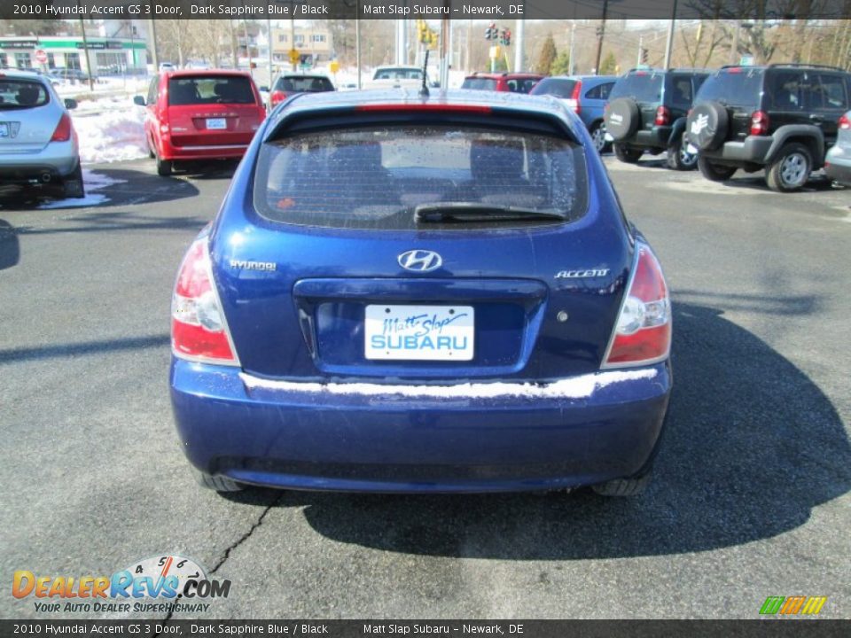 2010 Hyundai Accent GS 3 Door Dark Sapphire Blue / Black Photo #7