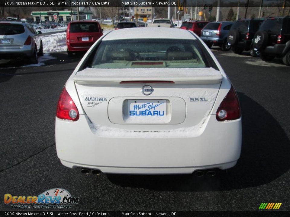 2006 Nissan Maxima 3.5 SL Winter Frost Pearl / Cafe Latte Photo #7