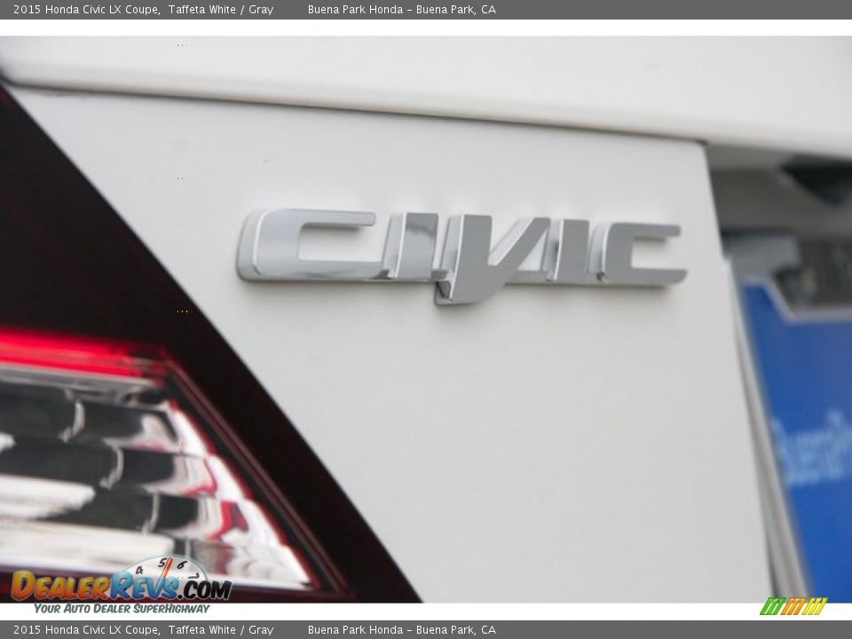2015 Honda Civic LX Coupe Taffeta White / Gray Photo #3
