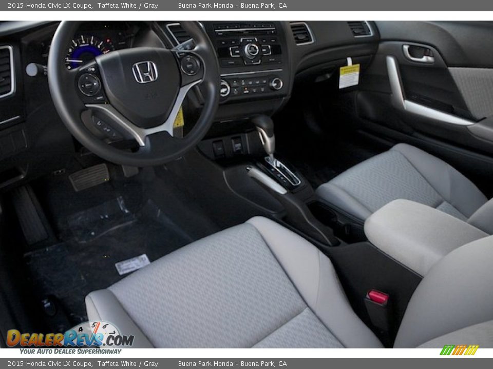2015 Honda Civic LX Coupe Taffeta White / Gray Photo #11