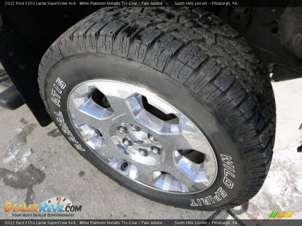 2012 Ford F150 Lariat SuperCrew 4x4 White Platinum Metallic Tri-Coat / Pale Adobe Photo #9