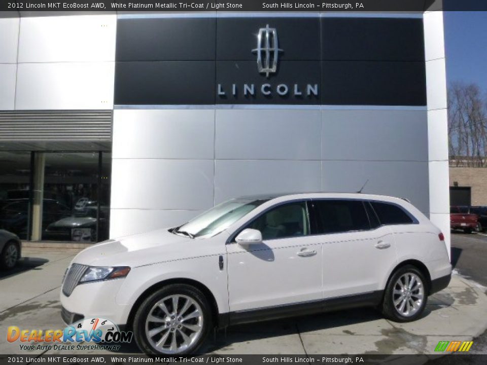 2012 Lincoln MKT EcoBoost AWD White Platinum Metallic Tri-Coat / Light Stone Photo #1