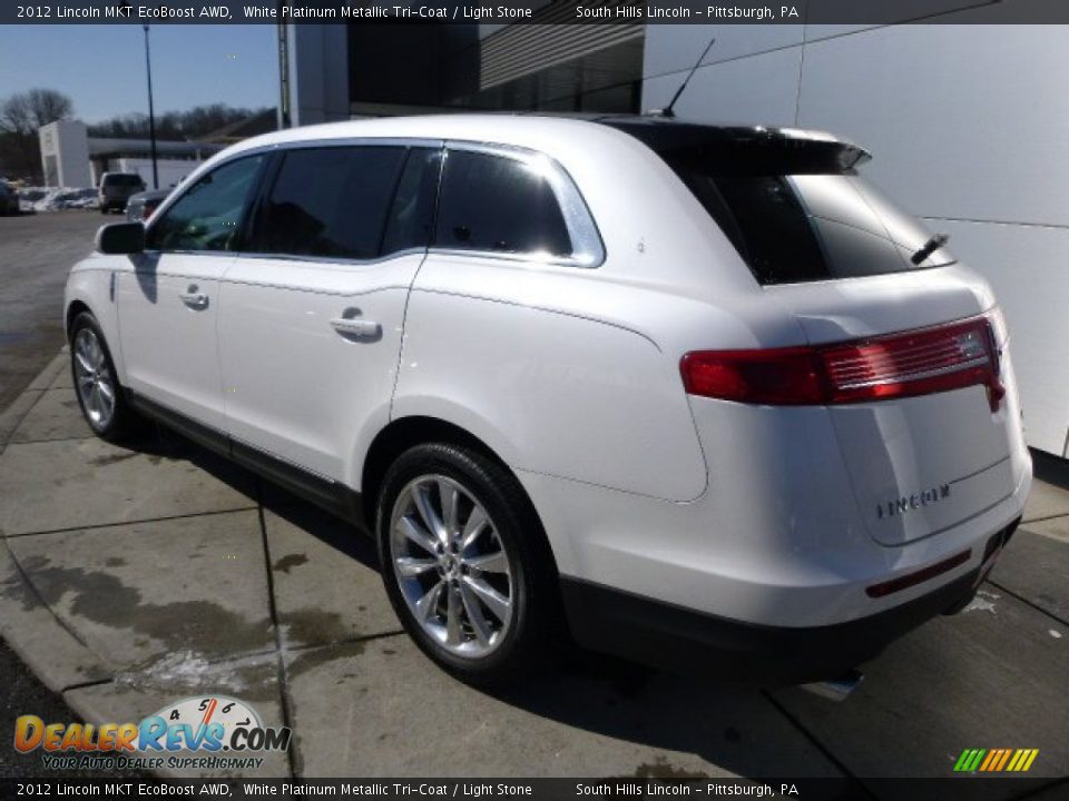 2012 Lincoln MKT EcoBoost AWD White Platinum Metallic Tri-Coat / Light Stone Photo #3