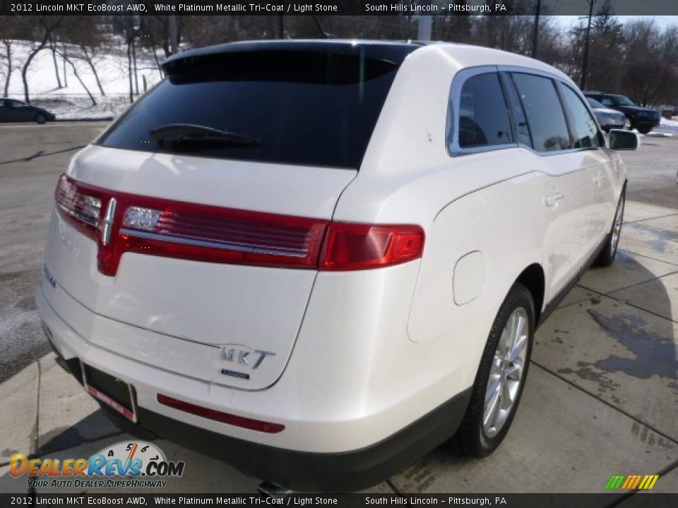 2012 Lincoln MKT EcoBoost AWD White Platinum Metallic Tri-Coat / Light Stone Photo #5