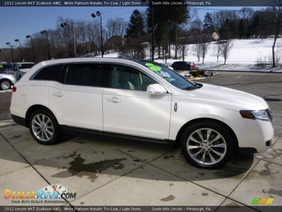 2012 Lincoln MKT EcoBoost AWD White Platinum Metallic Tri-Coat / Light Stone Photo #6