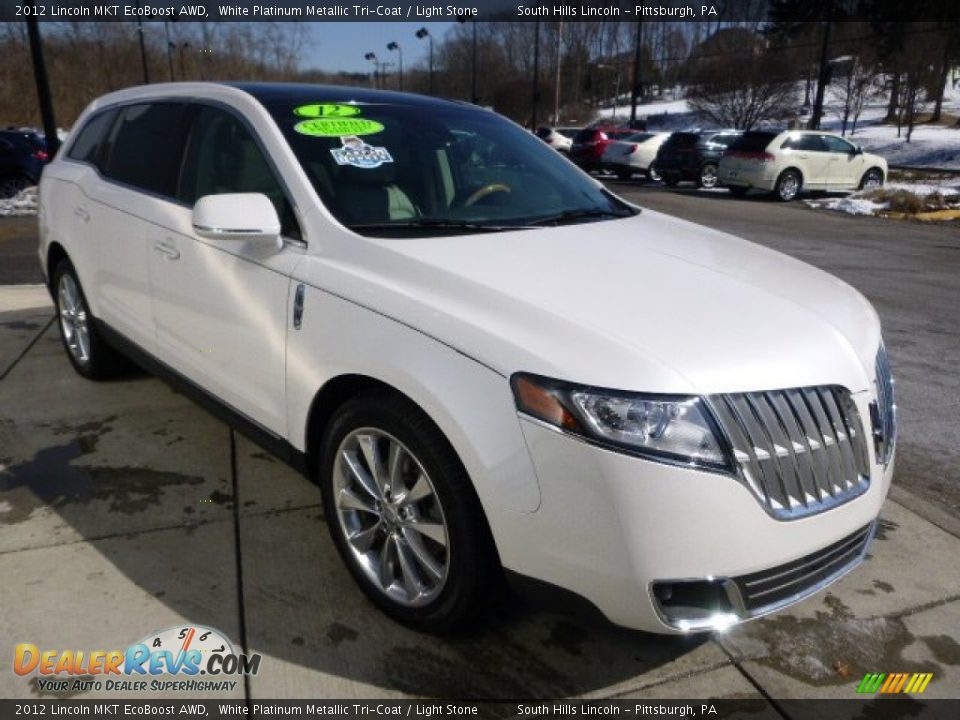 2012 Lincoln MKT EcoBoost AWD White Platinum Metallic Tri-Coat / Light Stone Photo #7