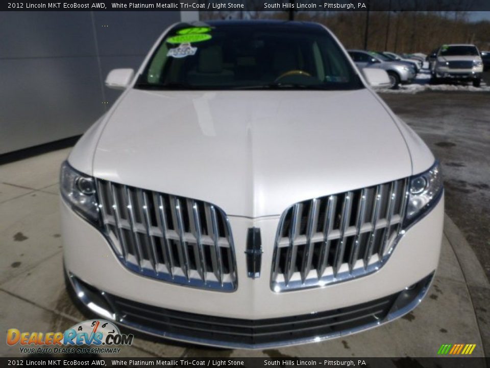 2012 Lincoln MKT EcoBoost AWD White Platinum Metallic Tri-Coat / Light Stone Photo #8