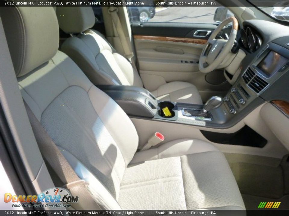 2012 Lincoln MKT EcoBoost AWD White Platinum Metallic Tri-Coat / Light Stone Photo #10
