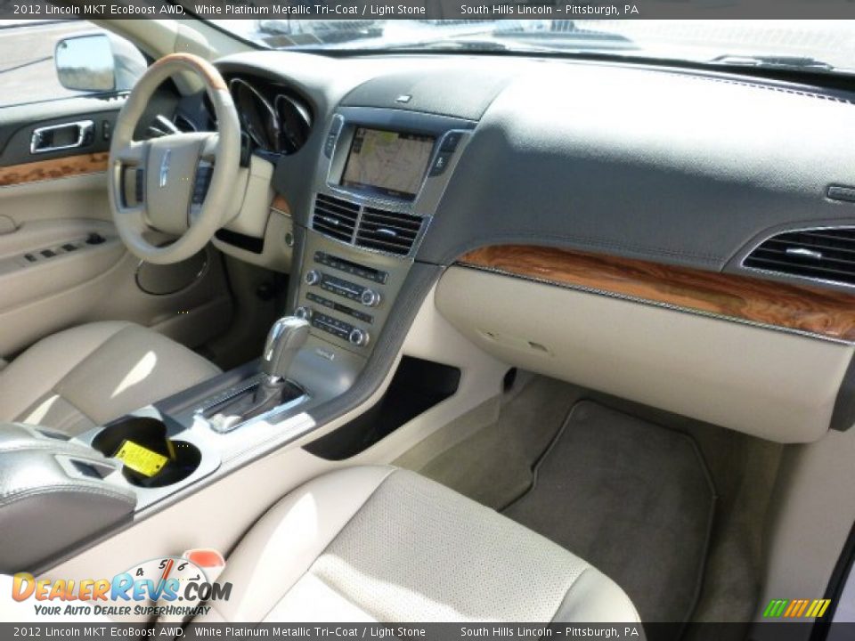 2012 Lincoln MKT EcoBoost AWD White Platinum Metallic Tri-Coat / Light Stone Photo #11