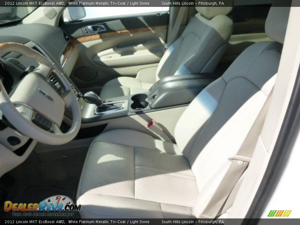 2012 Lincoln MKT EcoBoost AWD White Platinum Metallic Tri-Coat / Light Stone Photo #14