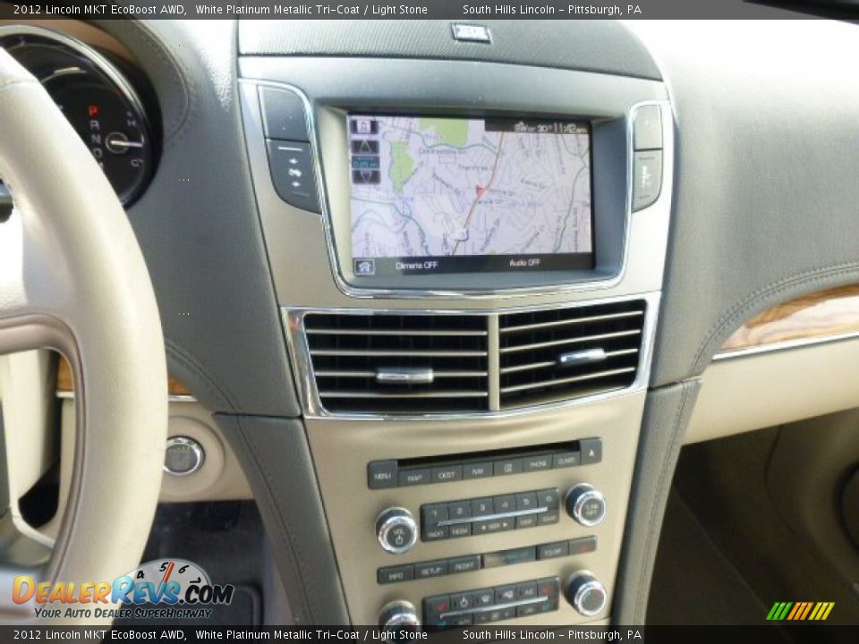 2012 Lincoln MKT EcoBoost AWD White Platinum Metallic Tri-Coat / Light Stone Photo #22