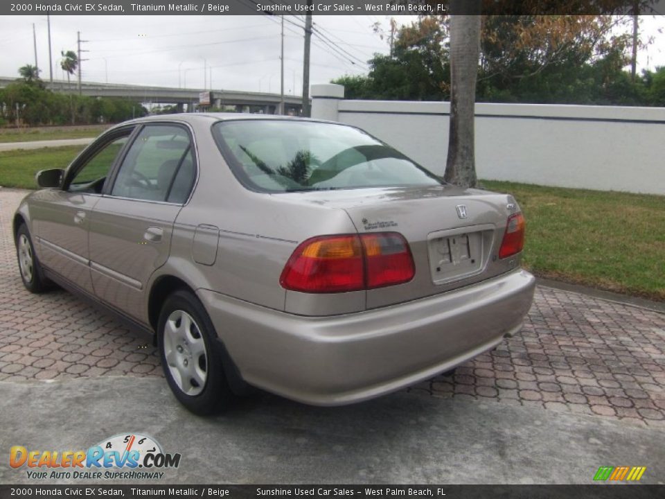2000 Honda Civic EX Sedan Titanium Metallic / Beige Photo #3