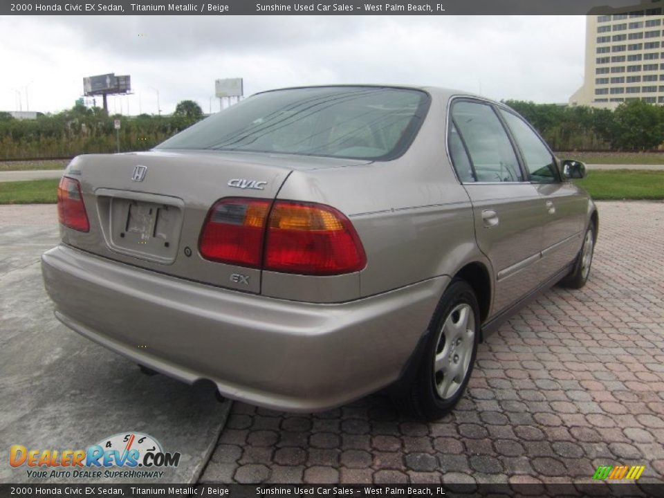 2000 Honda Civic EX Sedan Titanium Metallic / Beige Photo #4
