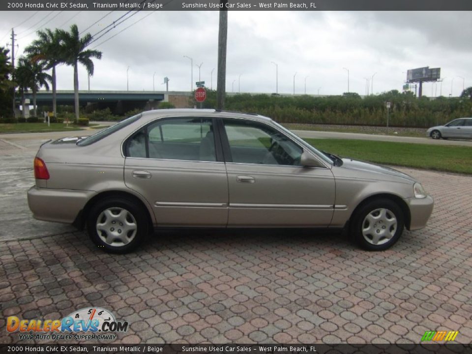 2000 Honda Civic EX Sedan Titanium Metallic / Beige Photo #5