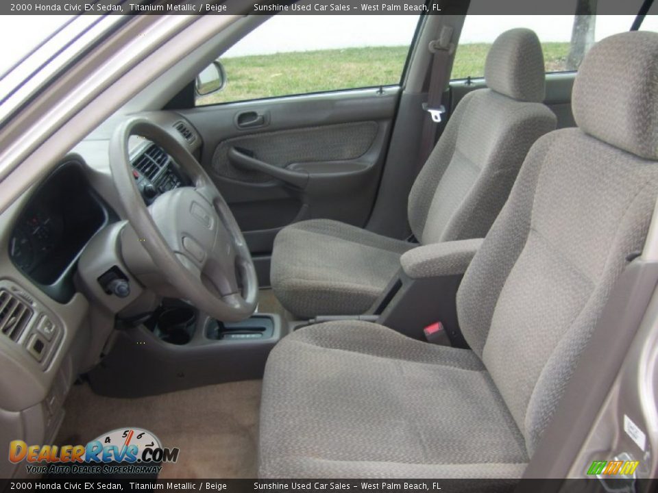 2000 Honda Civic EX Sedan Titanium Metallic / Beige Photo #7