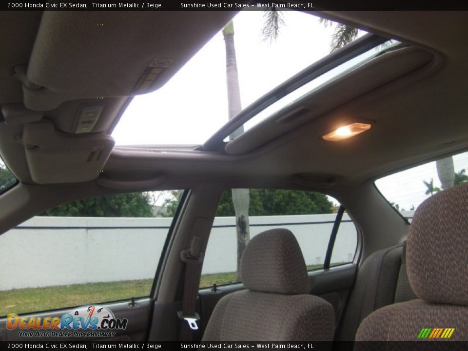 2000 Honda Civic EX Sedan Titanium Metallic / Beige Photo #9