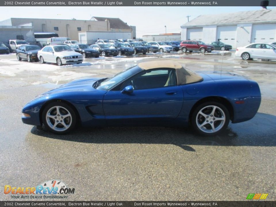 2002 Chevrolet Corvette Convertible Electron Blue Metallic / Light Oak Photo #6