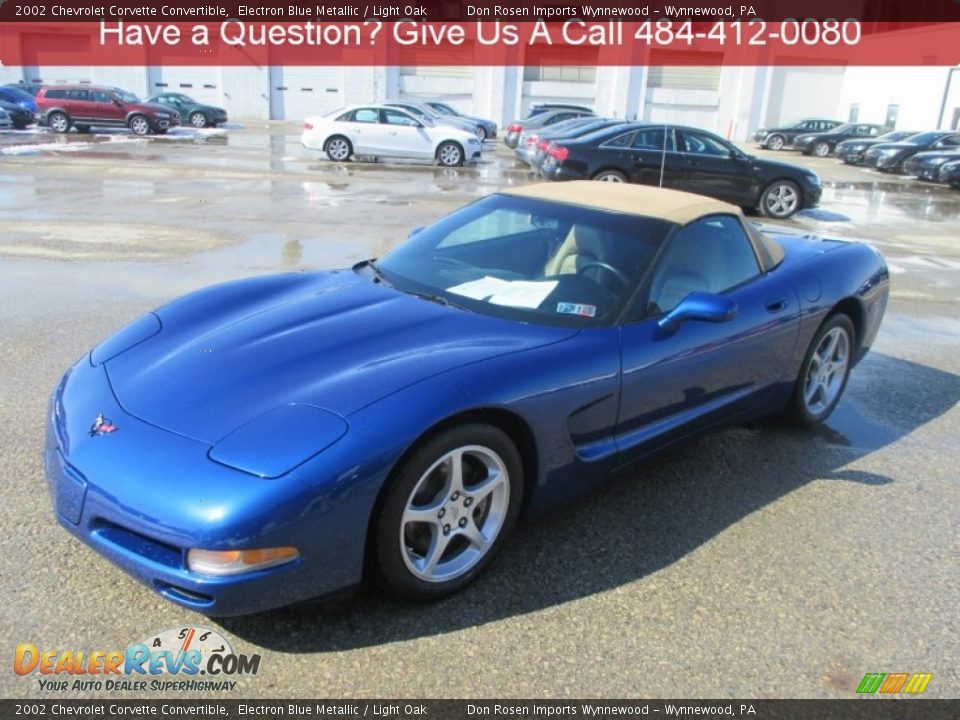 2002 Chevrolet Corvette Convertible Electron Blue Metallic / Light Oak Photo #8