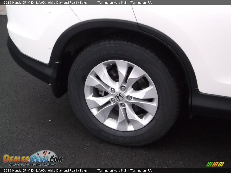 2013 Honda CR-V EX-L AWD White Diamond Pearl / Beige Photo #3