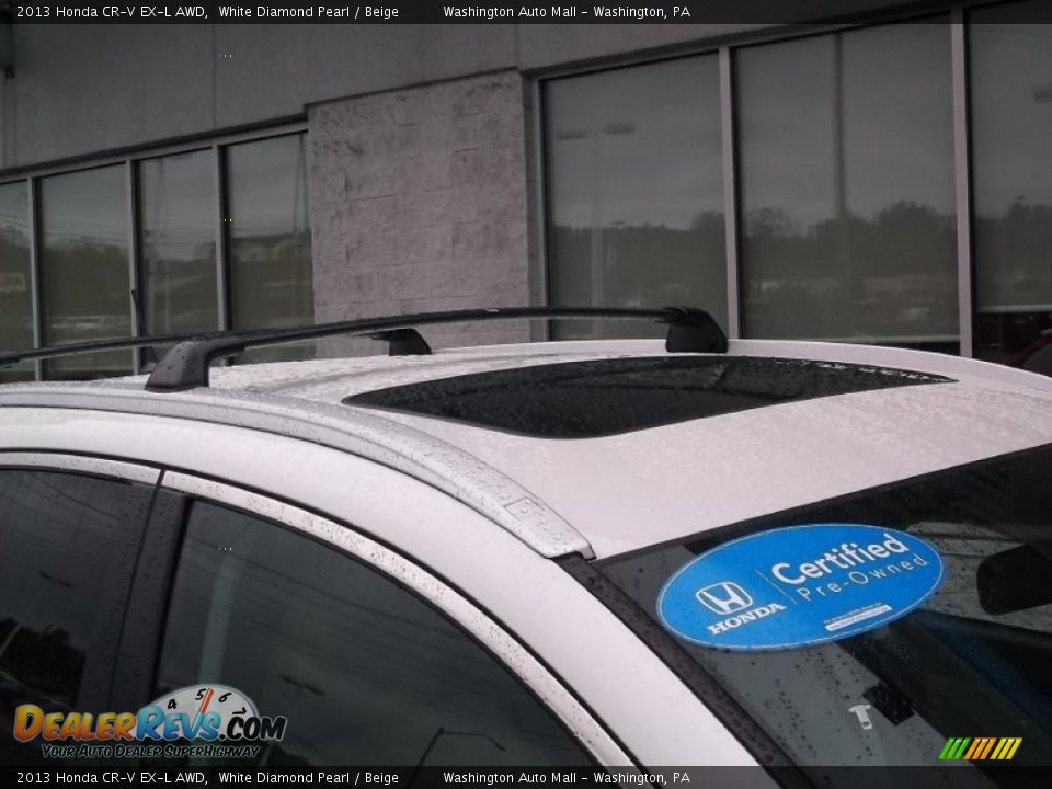 2013 Honda CR-V EX-L AWD White Diamond Pearl / Beige Photo #4