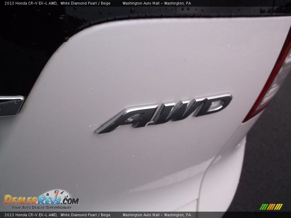 2013 Honda CR-V EX-L AWD White Diamond Pearl / Beige Photo #9