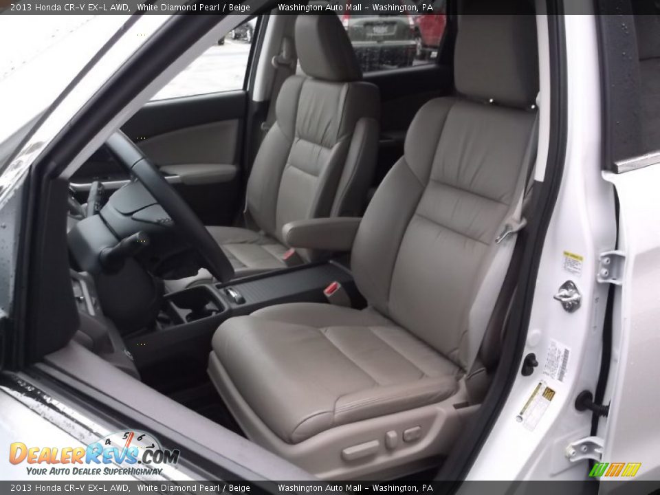 2013 Honda CR-V EX-L AWD White Diamond Pearl / Beige Photo #10