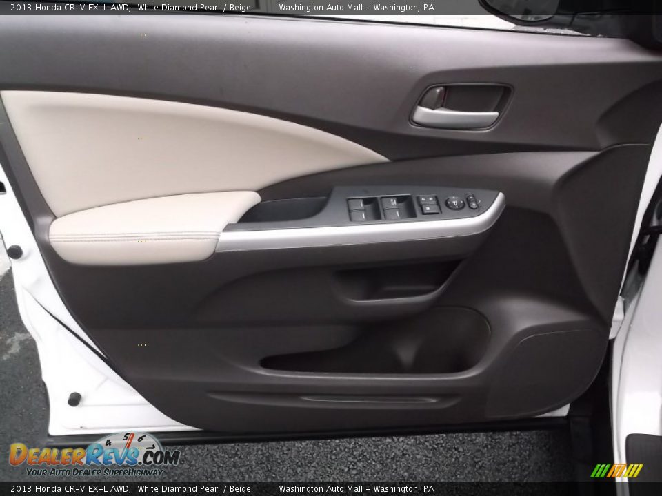 2013 Honda CR-V EX-L AWD White Diamond Pearl / Beige Photo #11