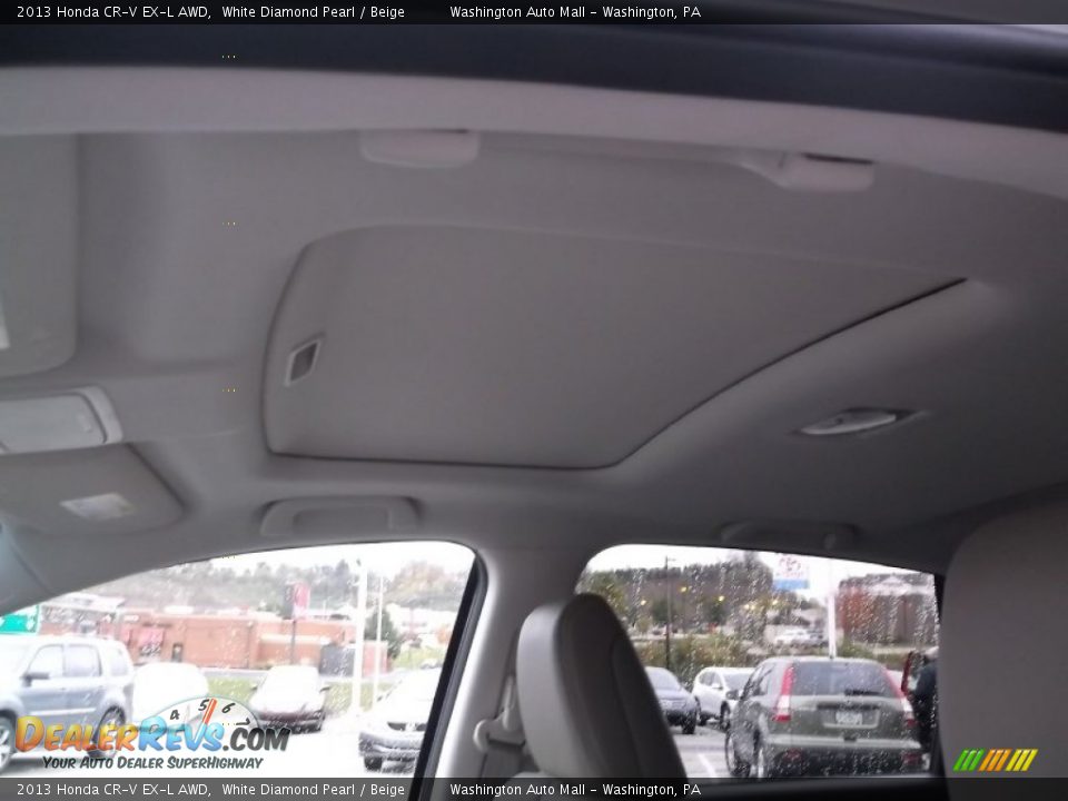 2013 Honda CR-V EX-L AWD White Diamond Pearl / Beige Photo #13