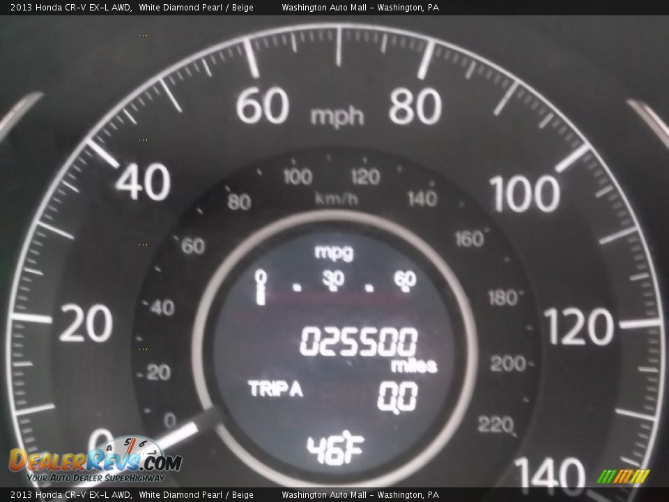 2013 Honda CR-V EX-L AWD White Diamond Pearl / Beige Photo #20