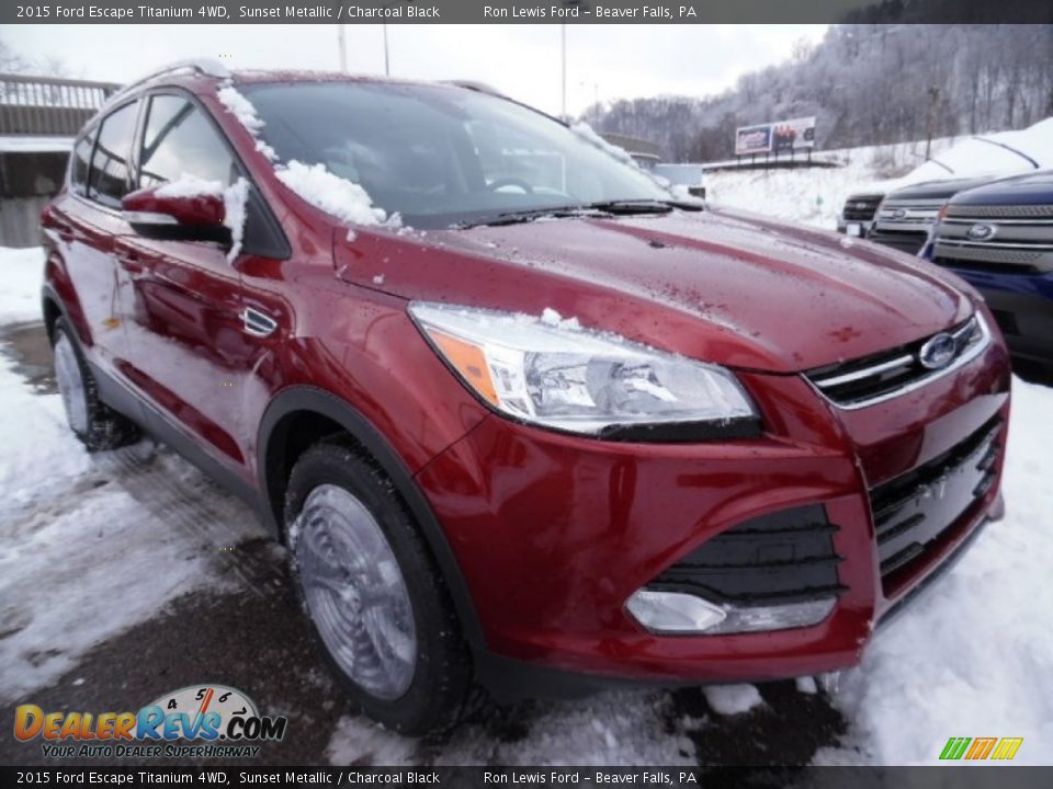 2015 Ford Escape Titanium 4WD Sunset Metallic / Charcoal Black Photo #2