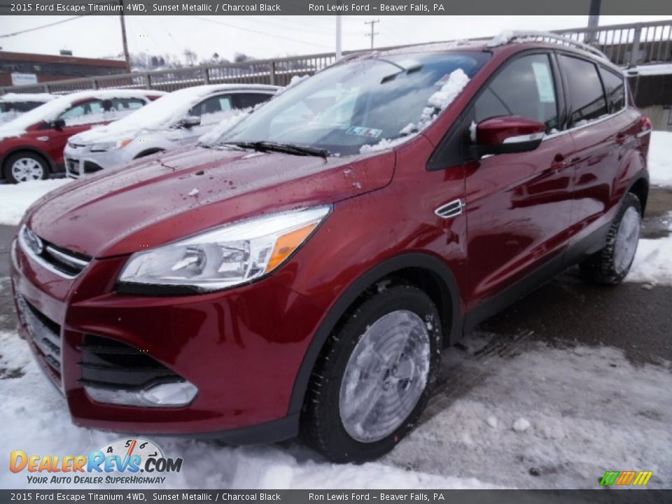 2015 Ford Escape Titanium 4WD Sunset Metallic / Charcoal Black Photo #4