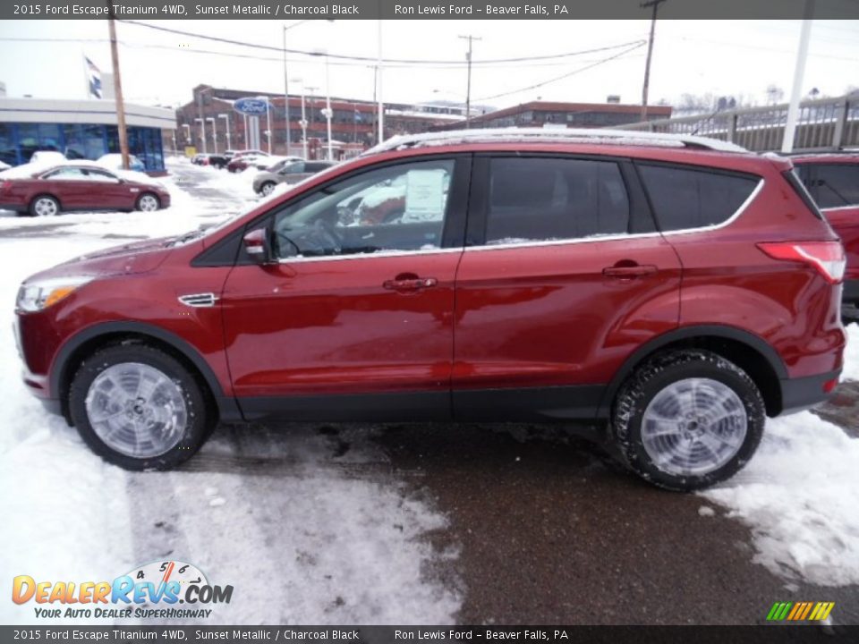 2015 Ford Escape Titanium 4WD Sunset Metallic / Charcoal Black Photo #5