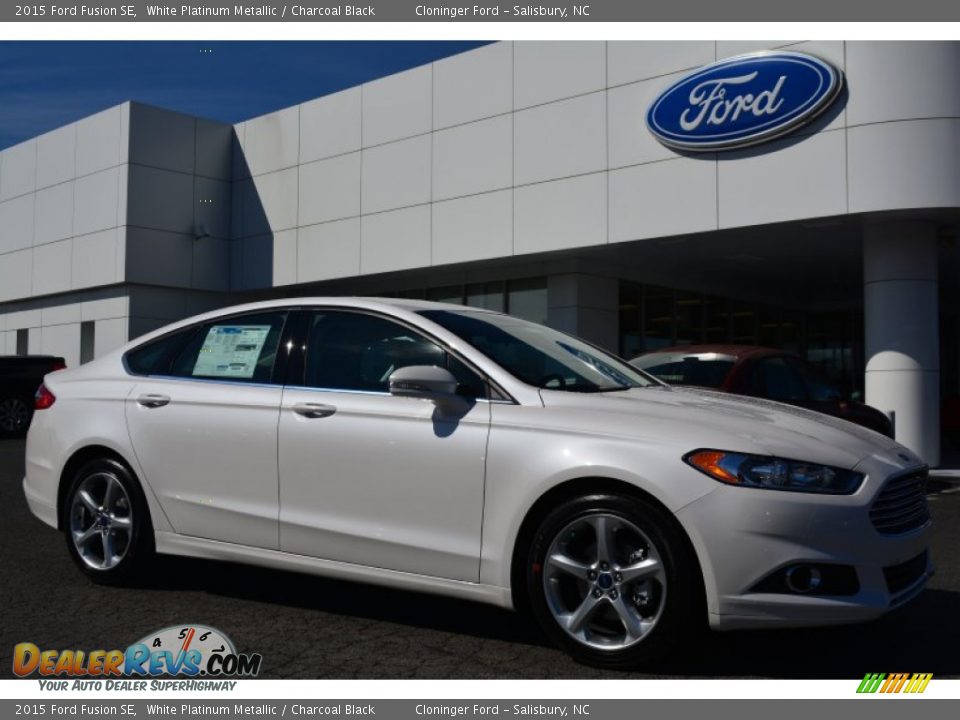 2015 Ford Fusion SE White Platinum Metallic / Charcoal Black Photo #1