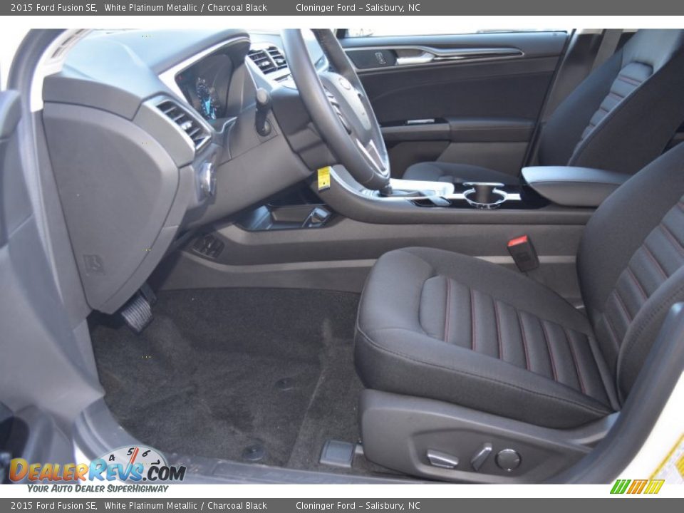 2015 Ford Fusion SE White Platinum Metallic / Charcoal Black Photo #7