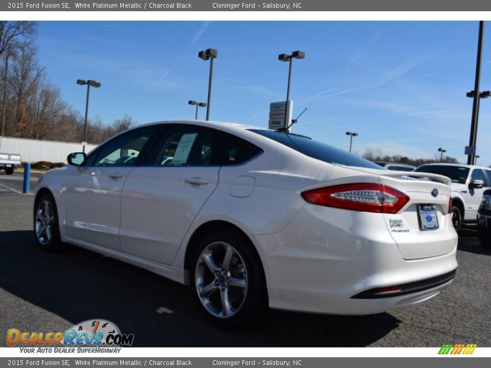 2015 Ford Fusion SE White Platinum Metallic / Charcoal Black Photo #20