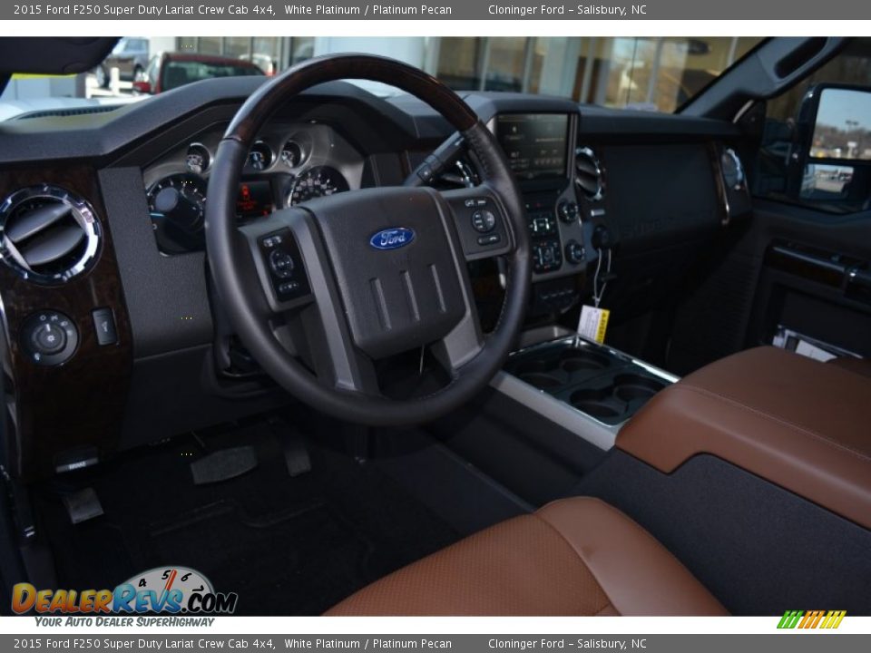 2015 Ford F250 Super Duty Lariat Crew Cab 4x4 White Platinum / Platinum Pecan Photo #8