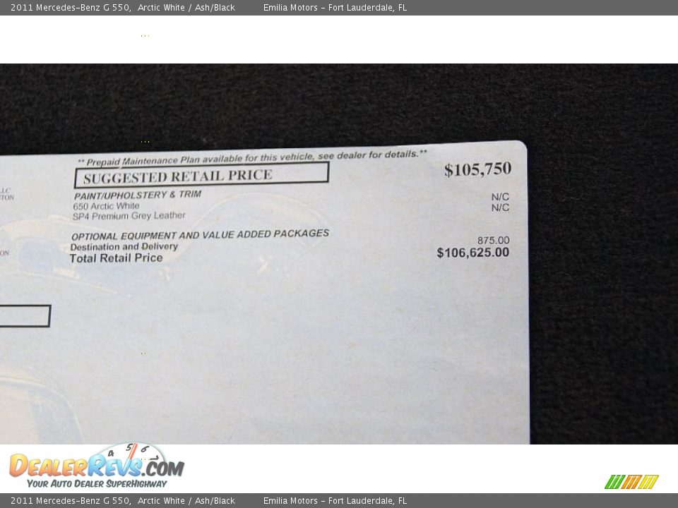 2011 Mercedes-Benz G 550 Arctic White / Ash/Black Photo #55