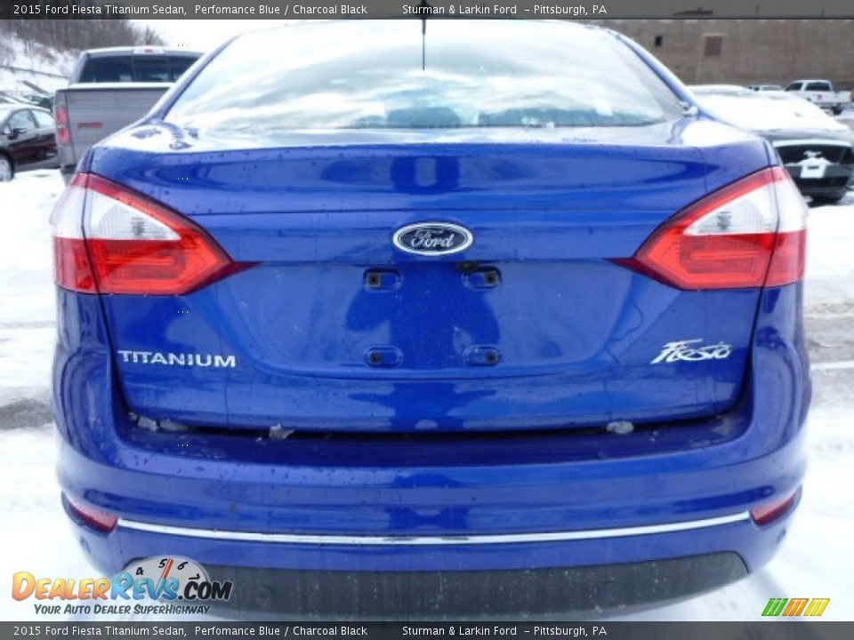2015 Ford Fiesta Titanium Sedan Perfomance Blue / Charcoal Black Photo #3