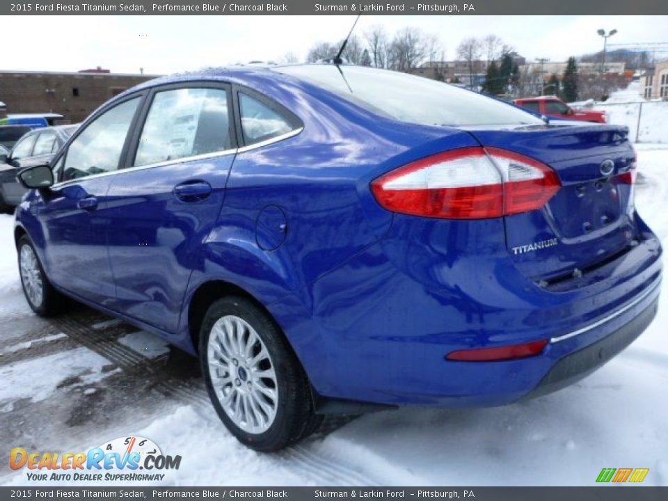 2015 Ford Fiesta Titanium Sedan Perfomance Blue / Charcoal Black Photo #4