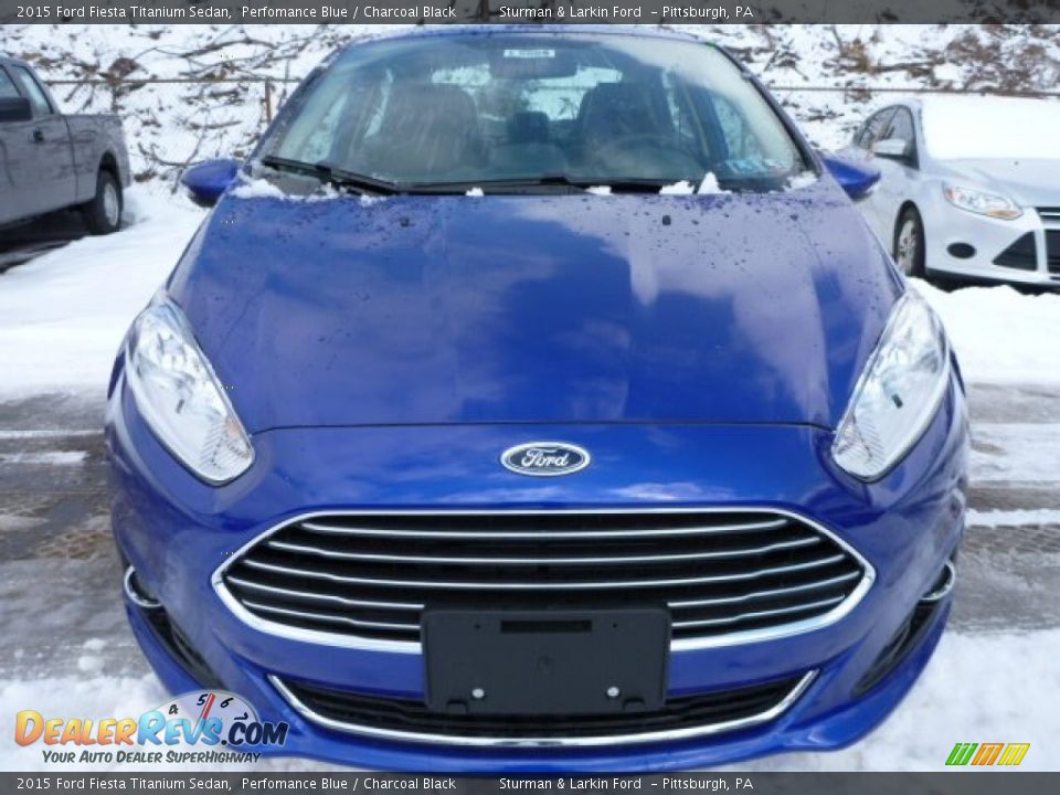 2015 Ford Fiesta Titanium Sedan Perfomance Blue / Charcoal Black Photo #6