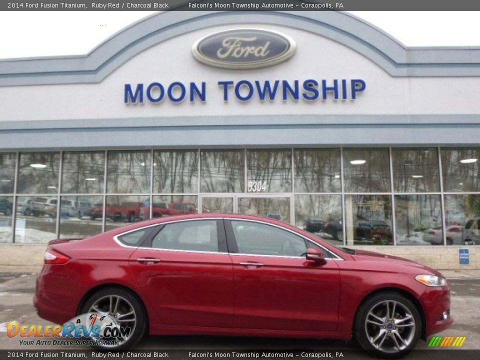 2014 Ford Fusion Titanium Ruby Red / Charcoal Black Photo #1
