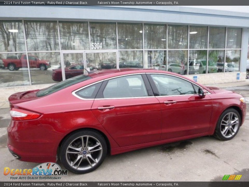 2014 Ford Fusion Titanium Ruby Red / Charcoal Black Photo #2