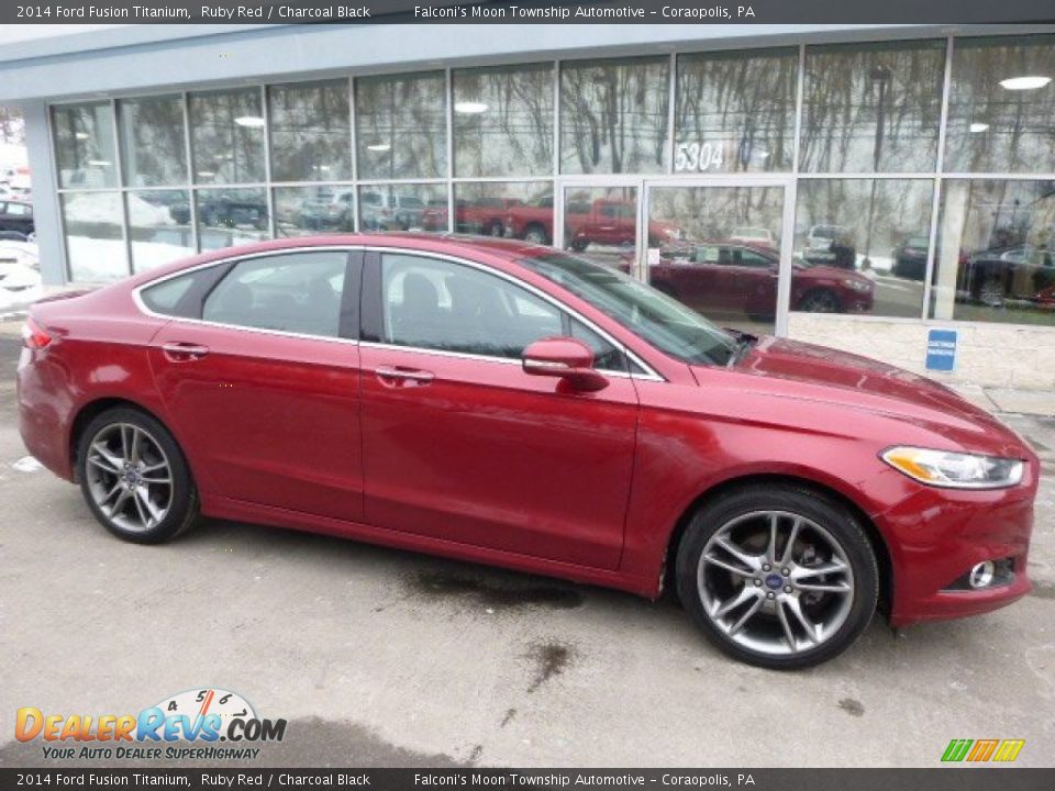 2014 Ford Fusion Titanium Ruby Red / Charcoal Black Photo #3