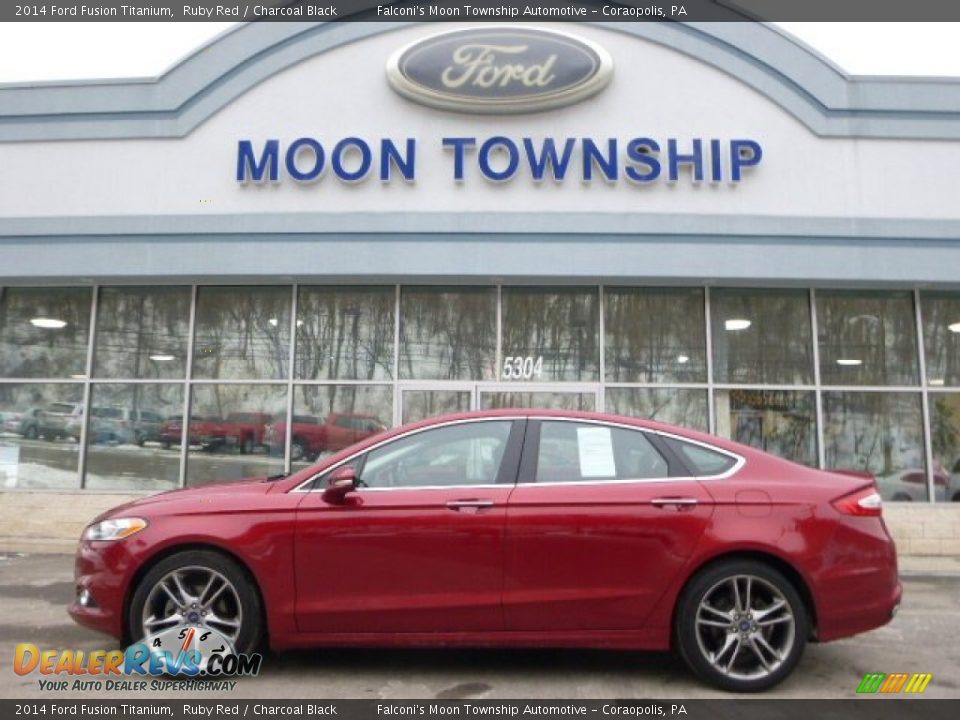 2014 Ford Fusion Titanium Ruby Red / Charcoal Black Photo #4