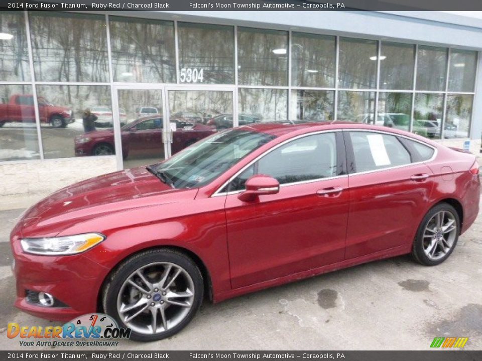 2014 Ford Fusion Titanium Ruby Red / Charcoal Black Photo #5