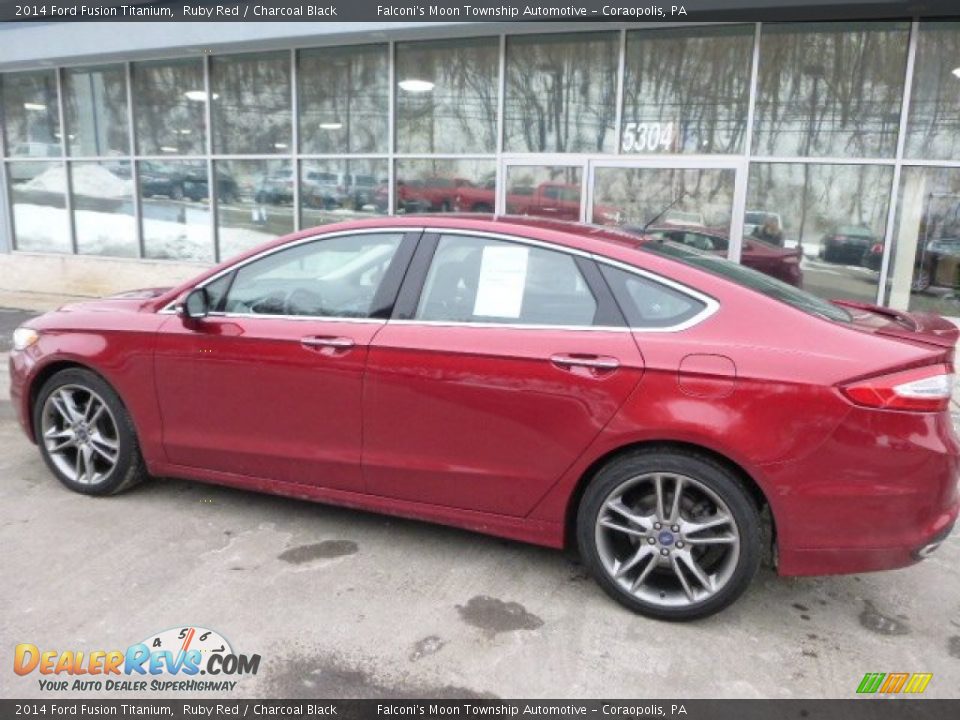 2014 Ford Fusion Titanium Ruby Red / Charcoal Black Photo #6