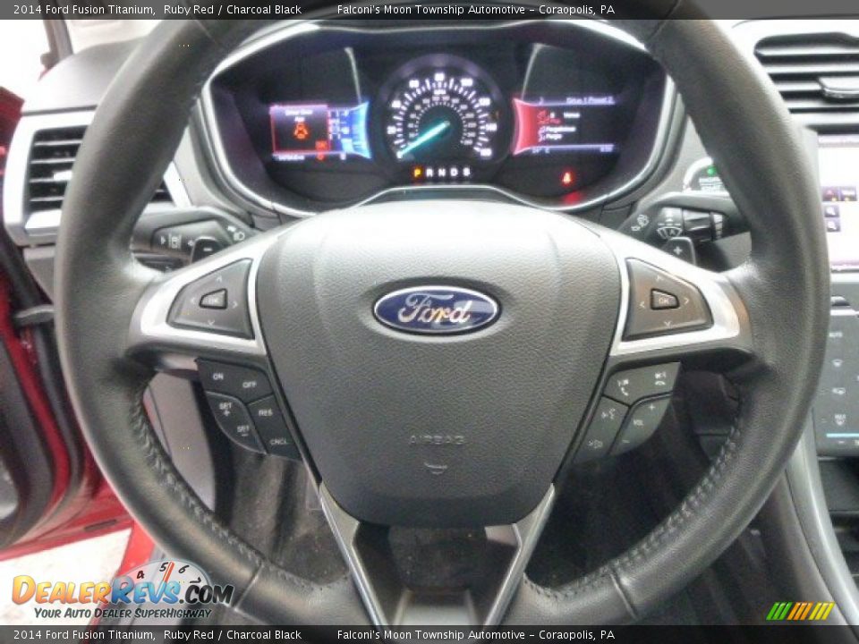 2014 Ford Fusion Titanium Ruby Red / Charcoal Black Photo #16